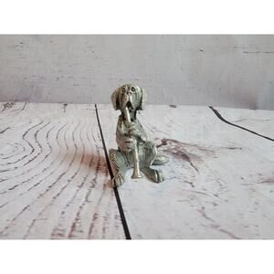 Vintage Figure Hudson Pewter Dog Playing Instrument Figurine gift sculpture
